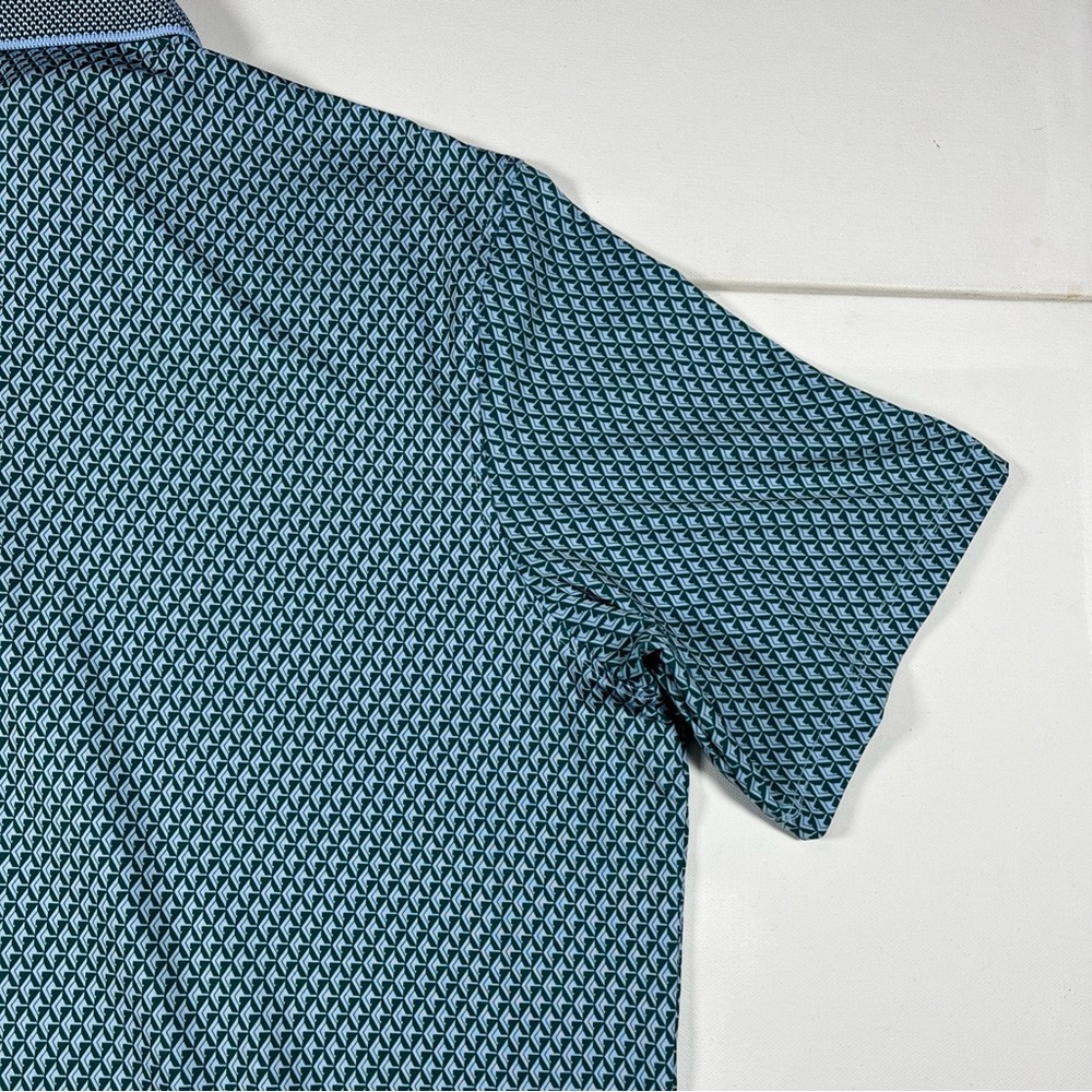 Greyson Polo Shirt Geometric Green Wolf Golf Performance Big Canyon CC Men’s L - Picture 13 of 15